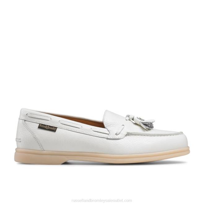 VXTJ218 blanco Russell And Bromley mujer Sandbanks borla zapato de ocio