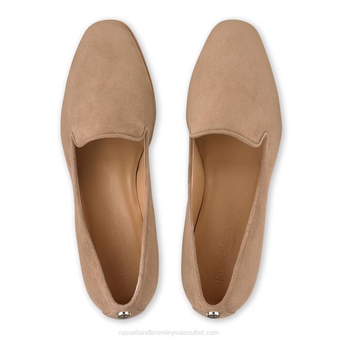 VXTJ223 beige Russell And Bromley mujer vestido de zapatilla de fumar plano