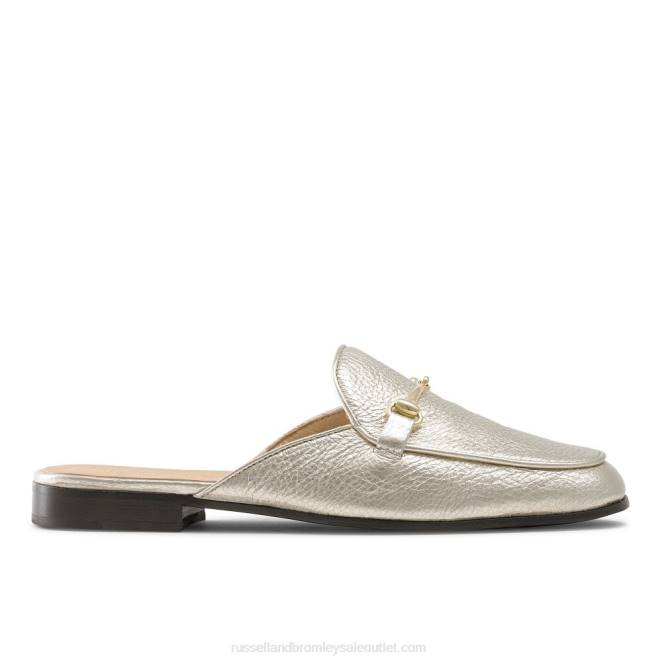 VXTJ235 oro Russell And Bromley mujer mocasín sin espalda loafermule