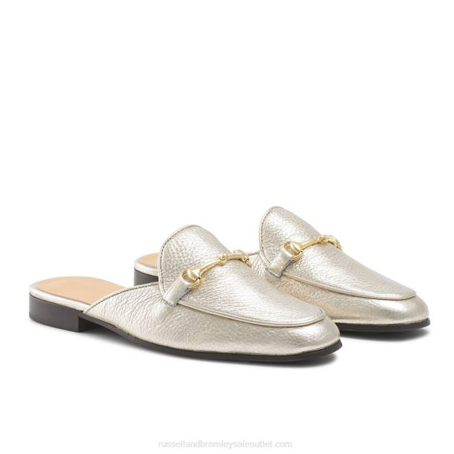 VXTJ235 oro Russell And Bromley mujer mocasín sin espalda loafermule