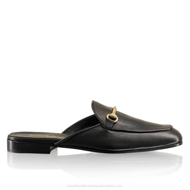 VXTJ236 negro Russell And Bromley mujer mocasín sin espalda loafermule