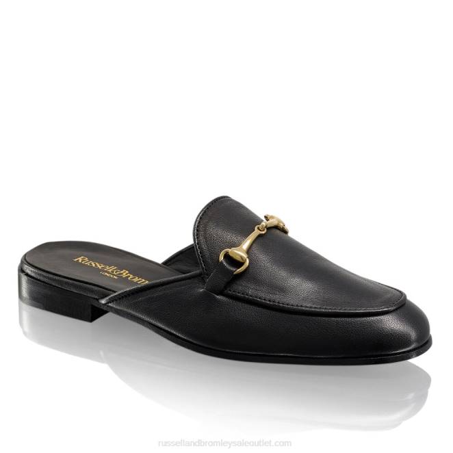 VXTJ236 negro Russell And Bromley mujer mocasín sin espalda loafermule