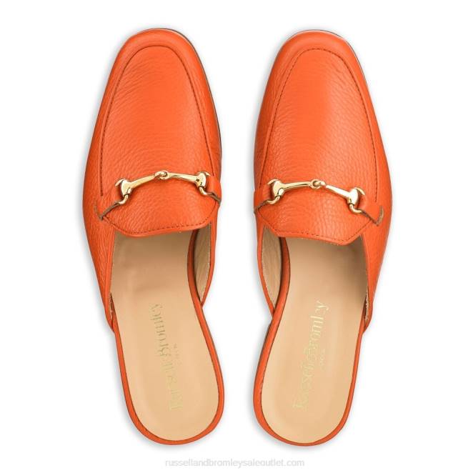 VXTJ237 naranja Russell And Bromley mujer mocasín sin espalda loafermule