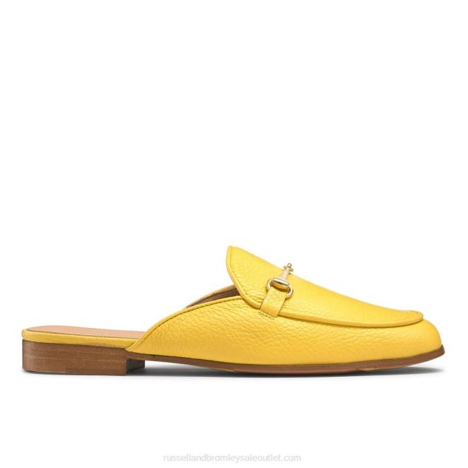 VXTJ238 amarillo Russell And Bromley mujer mocasín sin espalda loafermule