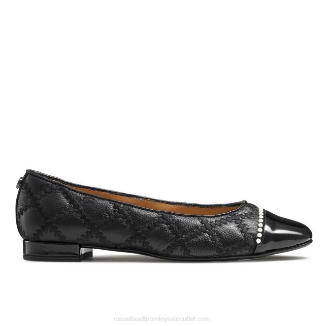 VXTJ240 negro Russell And Bromley mujer bailarina de perla boulevard