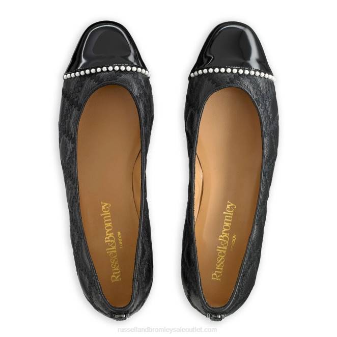 VXTJ240 negro Russell And Bromley mujer bailarina de perla boulevard