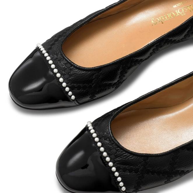 VXTJ240 negro Russell And Bromley mujer bailarina de perla boulevard