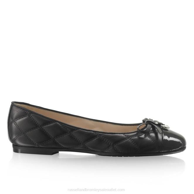 VXTJ242 negro Russell And Bromley mujer encantadora bailarina acolchada