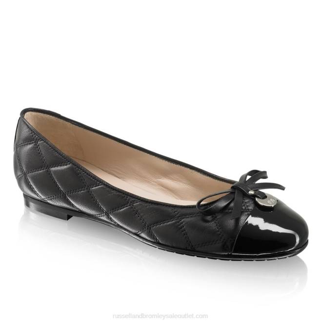 VXTJ242 negro Russell And Bromley mujer encantadora bailarina acolchada