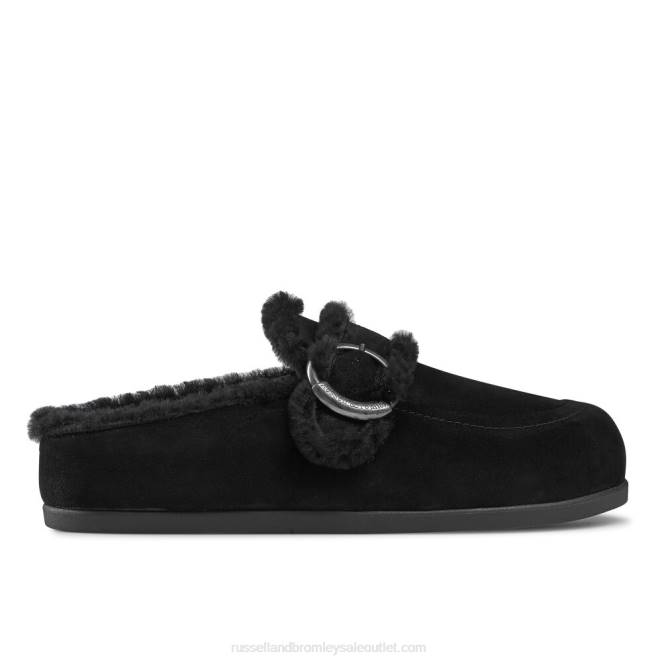 VXTJ252 negro Russell And Bromley mujer mocasines zuecos sin espalda luxo