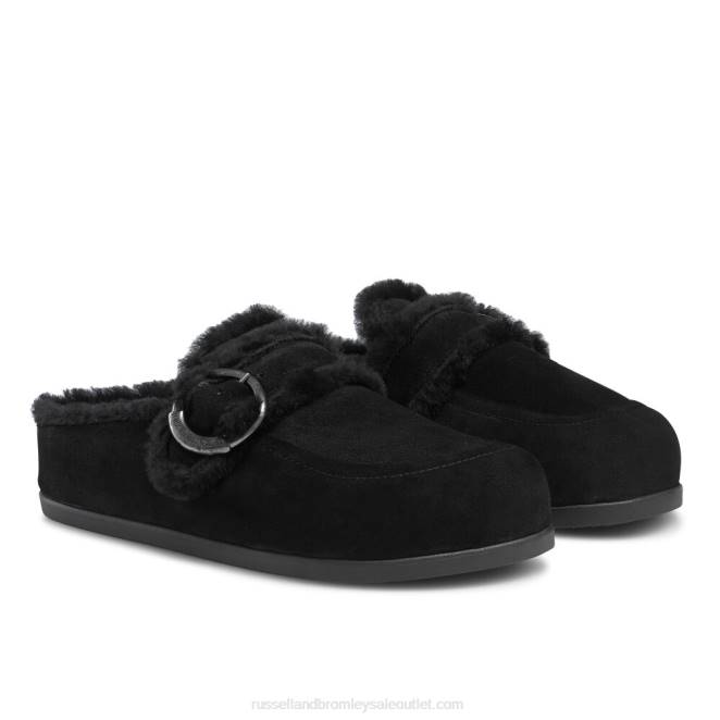 VXTJ252 negro Russell And Bromley mujer mocasines zuecos sin espalda luxo