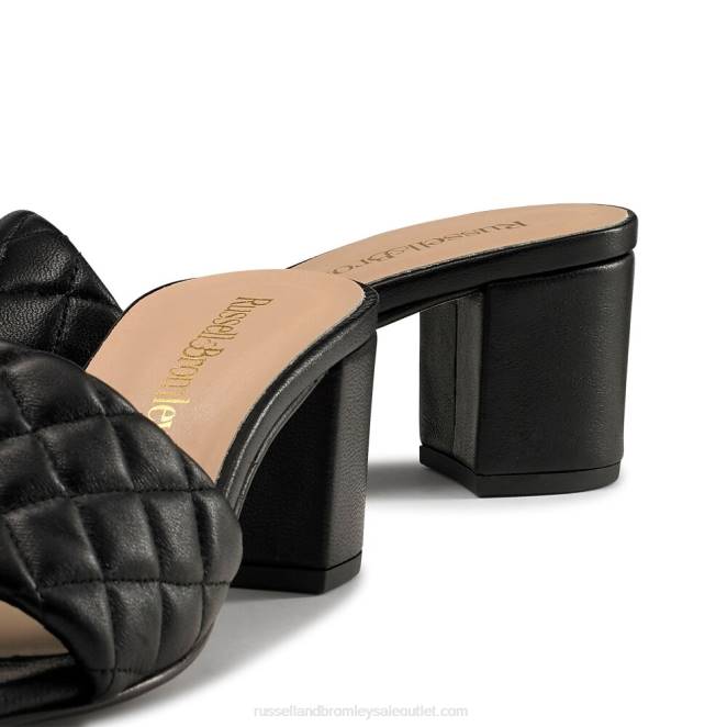 VXTJ141 negro Russell And Bromley mujer zuecos acolchados quiltbloc