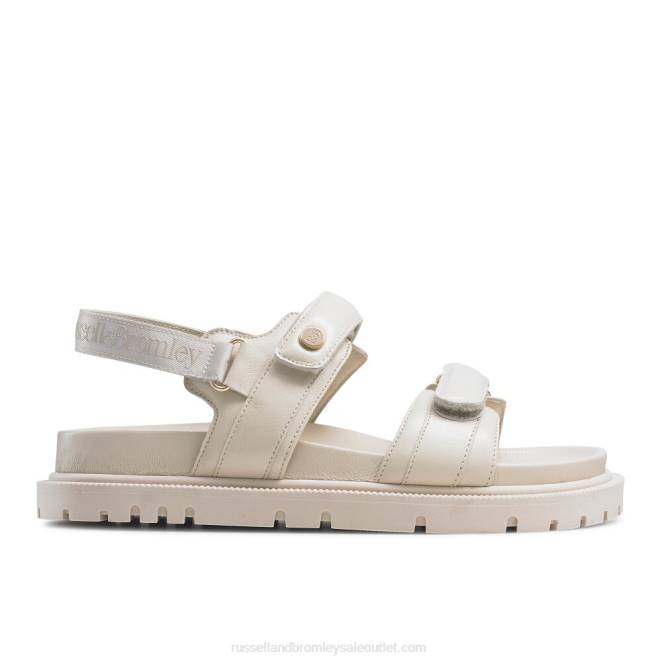 VXTJ373 blanco Russell And Bromley mujer sandalia trax con suela de tacos