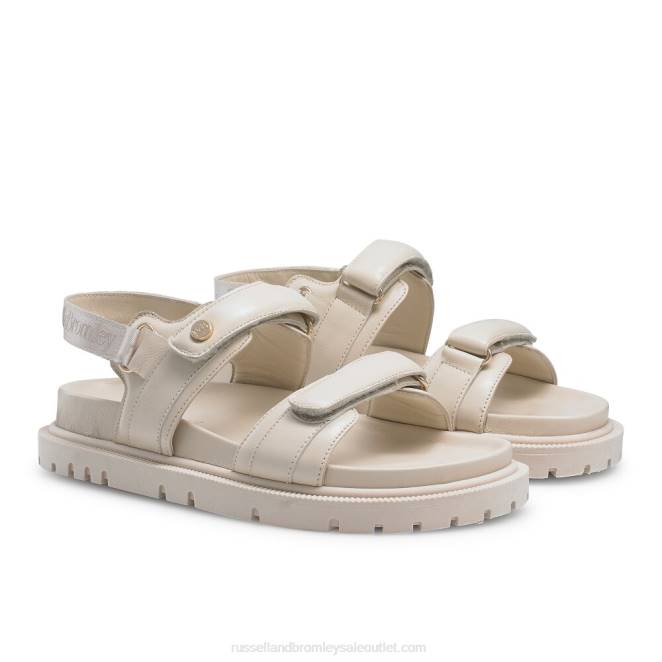 VXTJ373 blanco Russell And Bromley mujer sandalia trax con suela de tacos