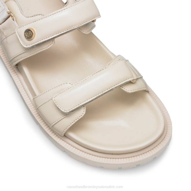 VXTJ373 blanco Russell And Bromley mujer sandalia trax con suela de tacos