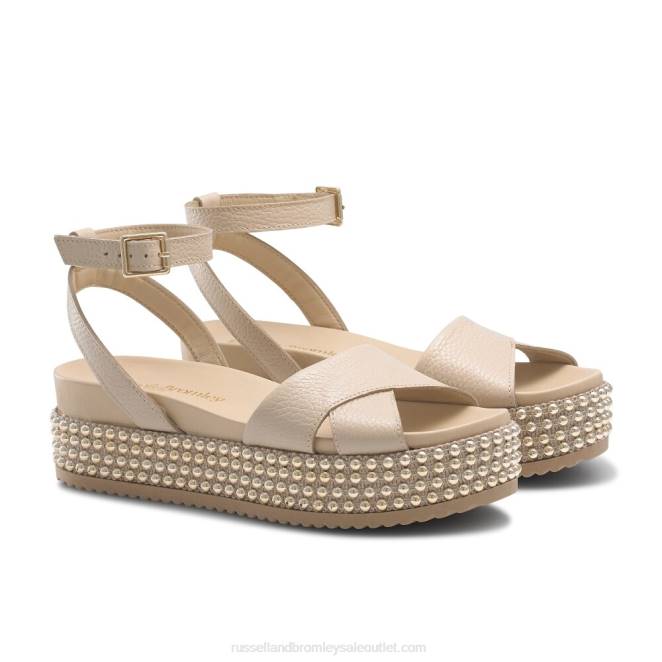 VXTJ375 rubor Russell And Bromley mujer sandalias con plataforma plana y perla goldmine