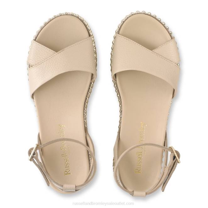 VXTJ375 rubor Russell And Bromley mujer sandalias con plataforma plana y perla goldmine