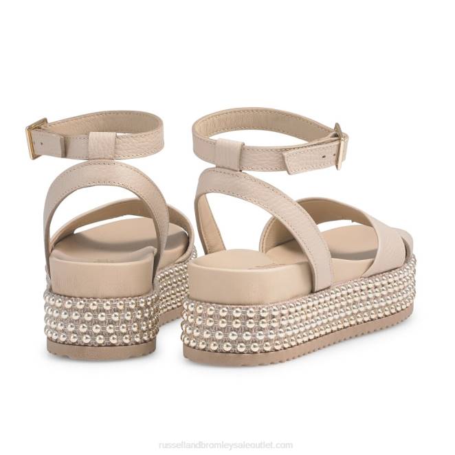 VXTJ375 rubor Russell And Bromley mujer sandalias con plataforma plana y perla goldmine