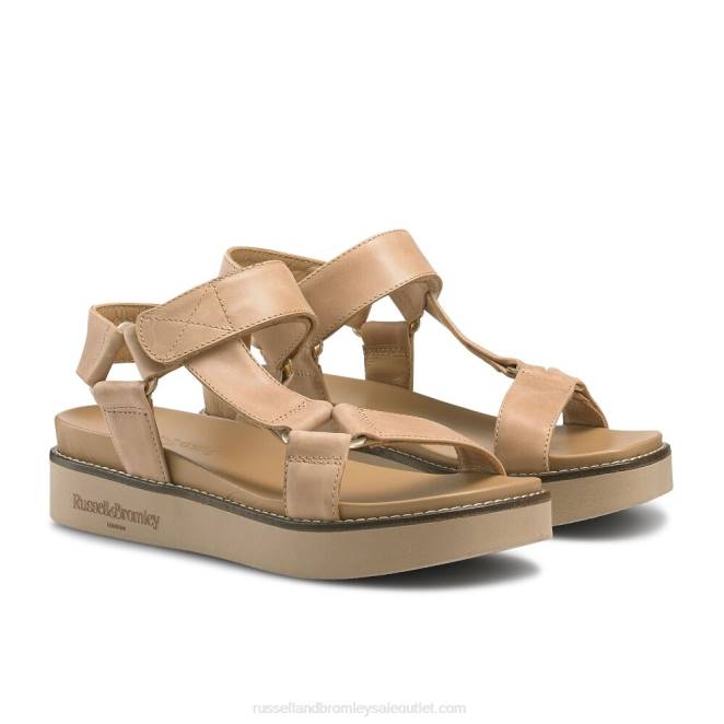 VXTJ376 broncearse Russell And Bromley mujer sandalias atlanta con tiras de velcro