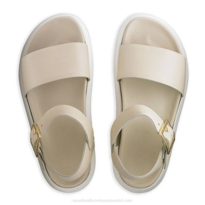 VXTJ384 blanco Russell And Bromley mujer sandalias gruesas con plataforma plana miramar