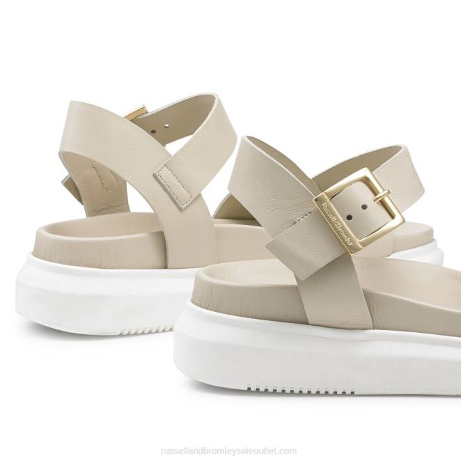 VXTJ384 blanco Russell And Bromley mujer sandalias gruesas con plataforma plana miramar