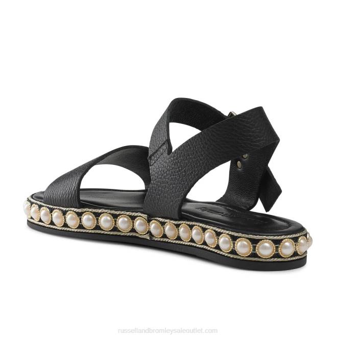 VXTJ385 negro Russell And Bromley mujer Sandalia de dos partes Pearljam Pearl