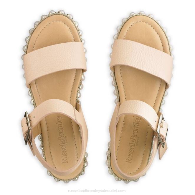 VXTJ386 neutral Russell And Bromley mujer Sandalia de dos partes Pearljam Pearl