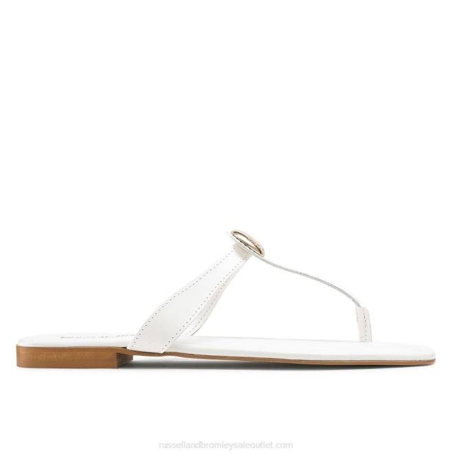 VXTJ393 blanco Russell And Bromley mujer tanga con ribete de disco lauretta