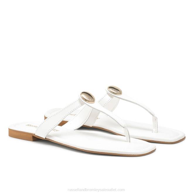 VXTJ393 blanco Russell And Bromley mujer tanga con ribete de disco lauretta