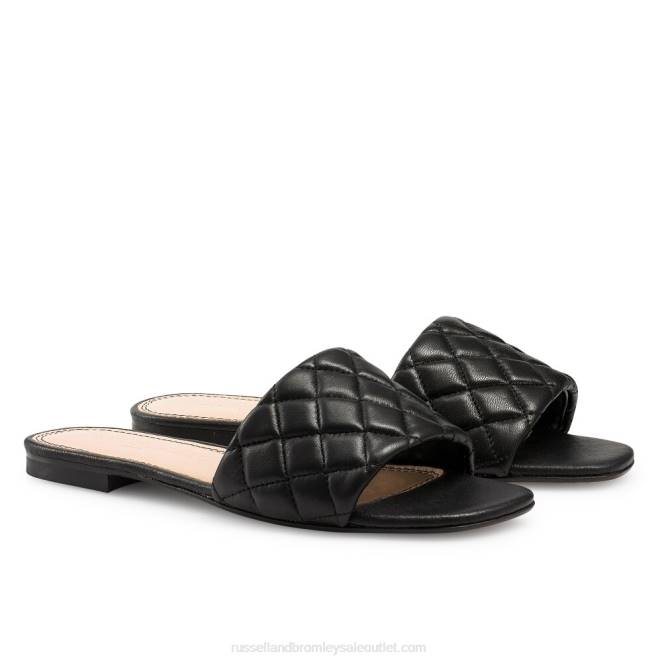 VXTJ411 negro Russell And Bromley mujer mule plano acolchado