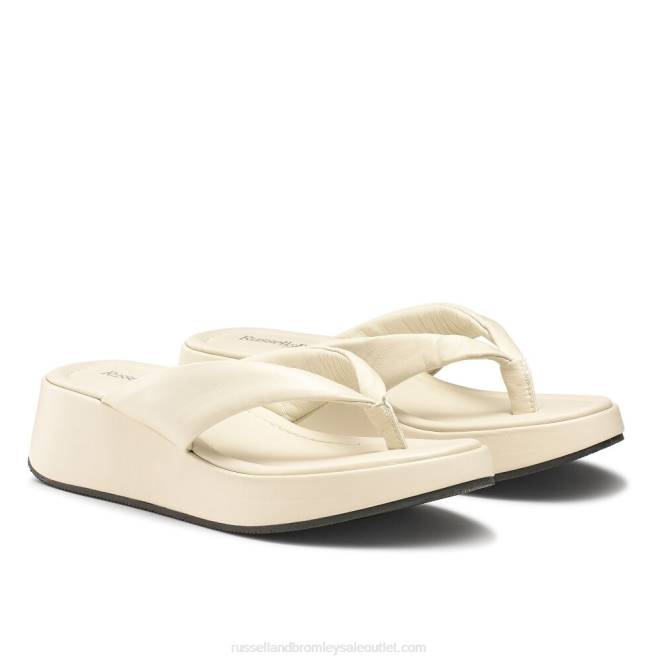 VXTJ412 Marfil Russell And Bromley mujer sandalias hoxton con puntera plana