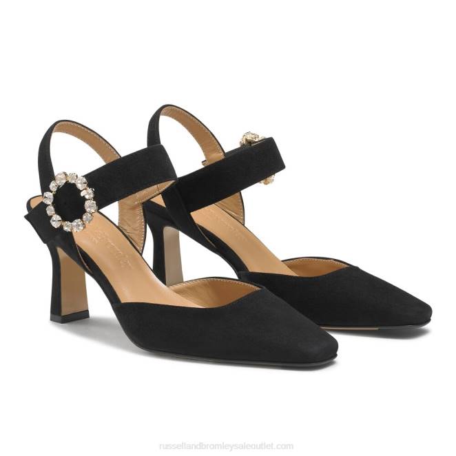 VXTJ111 negro Russell And Bromley mujer corte estrictamente adornada