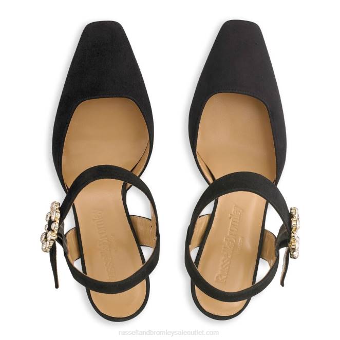 VXTJ111 negro Russell And Bromley mujer corte estrictamente adornada