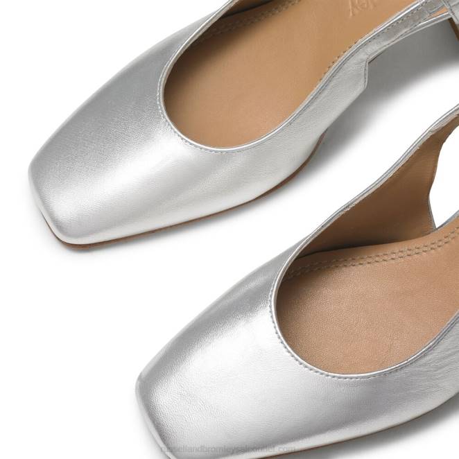 VXTJ114 plata Russell And Bromley mujer tacón de bloque destalonado de pastel de azúcar