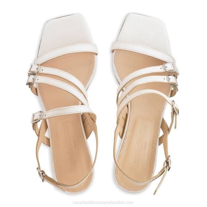 VXTJ123 blanco Russell And Bromley mujer sandalias Sun Beam con tiras y hebilla