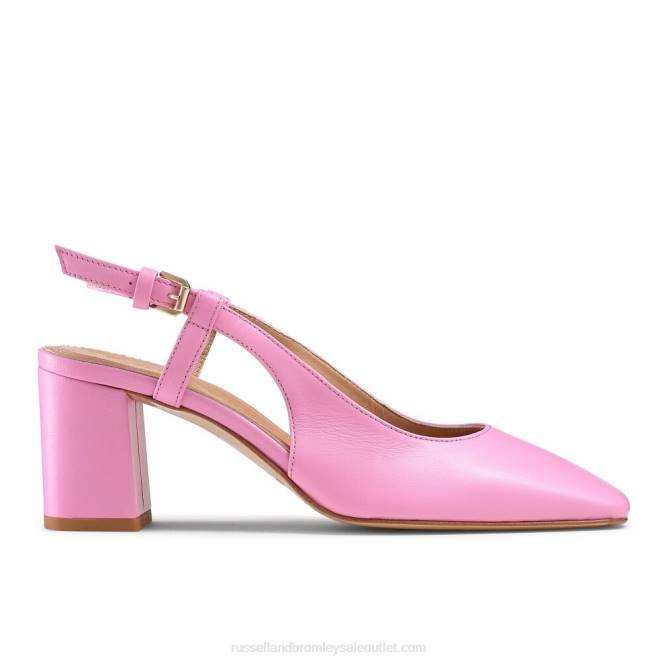 VXTJ124 rosa Russell And Bromley mujer tacón de bloque destalonado de pastel de azúcar