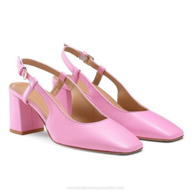 VXTJ124 rosa Russell And Bromley mujer tacón de bloque destalonado de pastel de azúcar