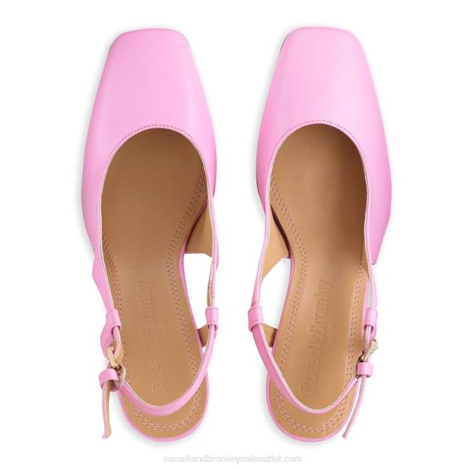 VXTJ124 rosa Russell And Bromley mujer tacón de bloque destalonado de pastel de azúcar