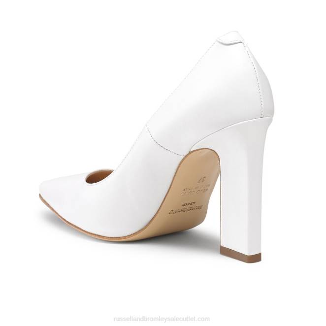 VXTJ163 blanco Russell And Bromley mujer zapato de salón tacón hoja 100 puntas