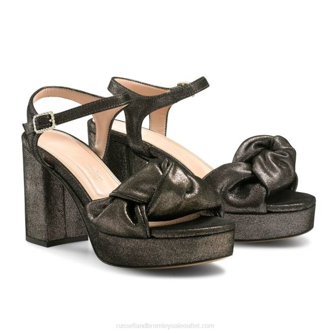 VXTJ166 metálico Russell And Bromley mujer sandalia con plataforma de primera clase