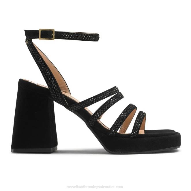 VXTJ180 negro Russell And Bromley mujer plataforma de tiras enjoyada yeahbaby