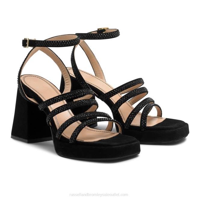 VXTJ180 negro Russell And Bromley mujer plataforma de tiras enjoyada yeahbaby