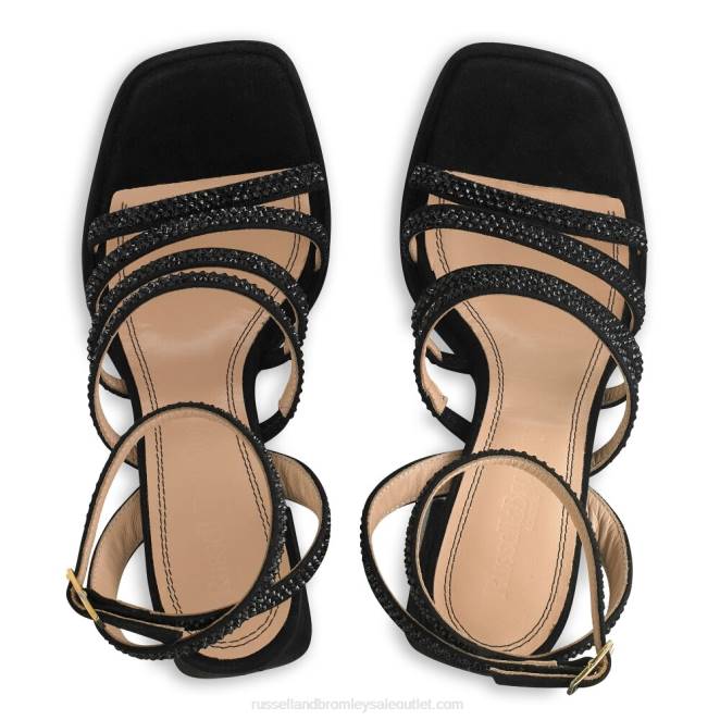 VXTJ180 negro Russell And Bromley mujer plataforma de tiras enjoyada yeahbaby