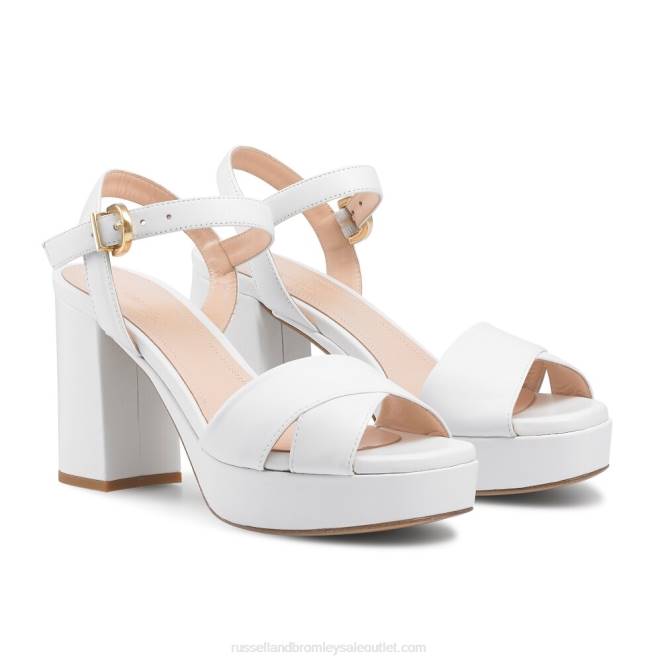 VXTJ417 blanco Russell And Bromley mujer sandalia de plataforma clásica topform