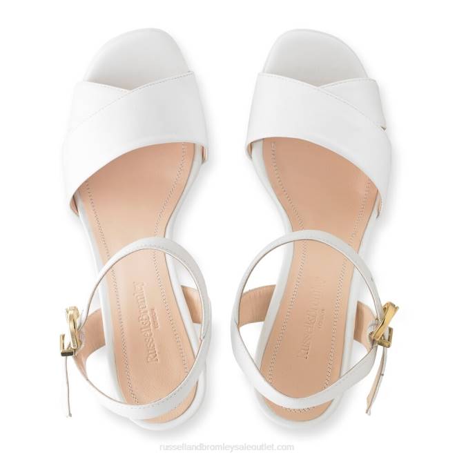 VXTJ417 blanco Russell And Bromley mujer sandalia de plataforma clásica topform