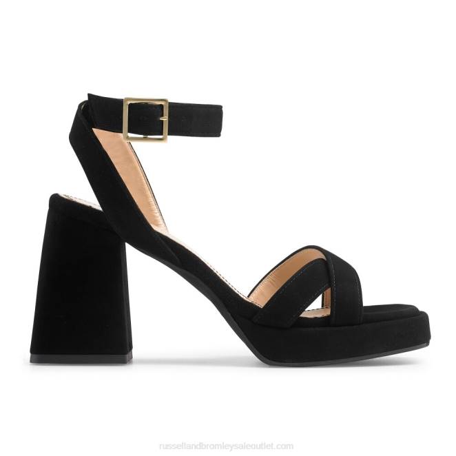 VXTJ96 negro Russell And Bromley mujer sandalia con plataforma groovybaby