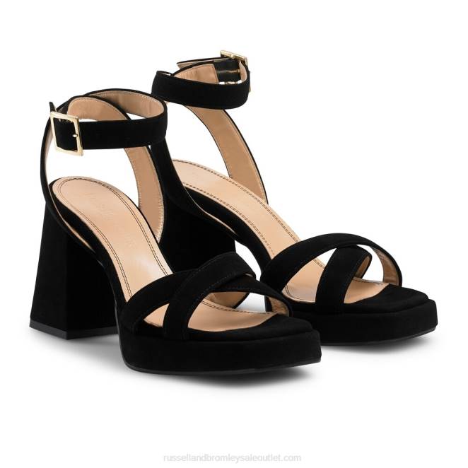 VXTJ96 negro Russell And Bromley mujer sandalia con plataforma groovybaby