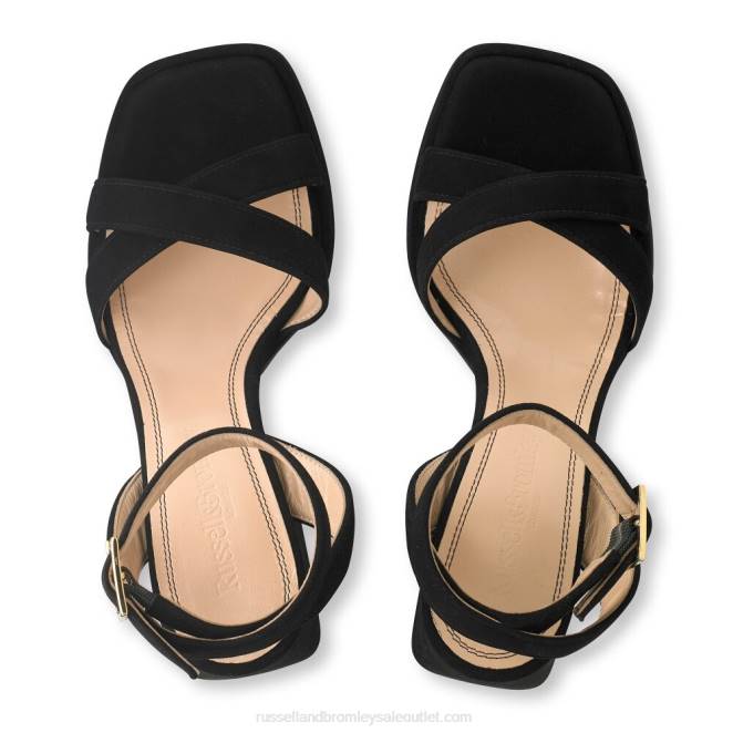 VXTJ96 negro Russell And Bromley mujer sandalia con plataforma groovybaby