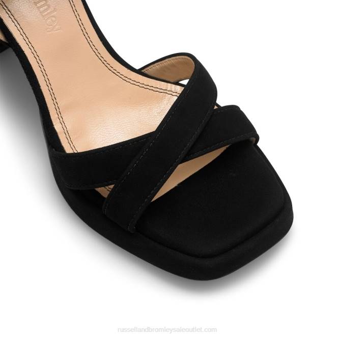 VXTJ96 negro Russell And Bromley mujer sandalia con plataforma groovybaby