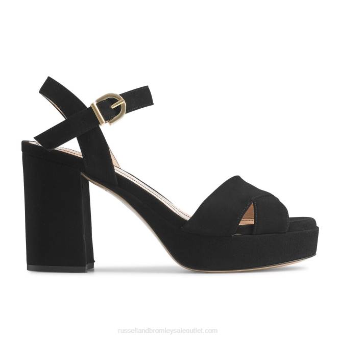 VXTJ98 negro Russell And Bromley mujer sandalia con plataforma topform